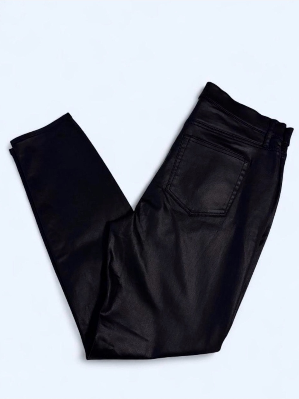 LOFT Black Faux Leather Soft Finish Pants